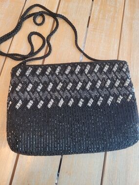Women’s Black Beaded Evening Bag